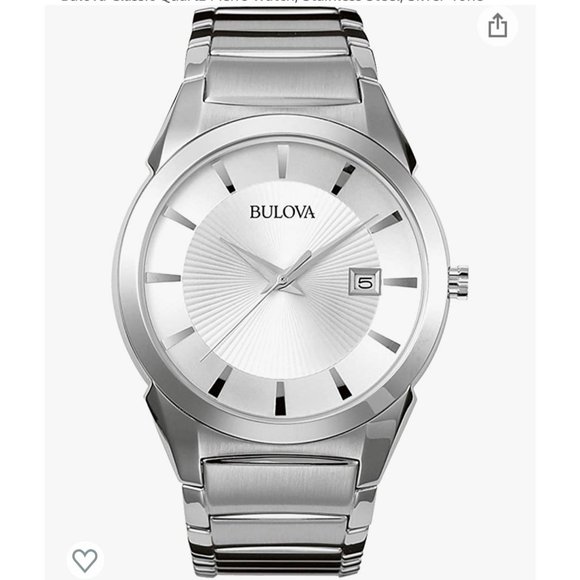 Bulova Mens Silver Tone Stainless Steel Classic Quartz Men's Watch - Picture 7 of 12